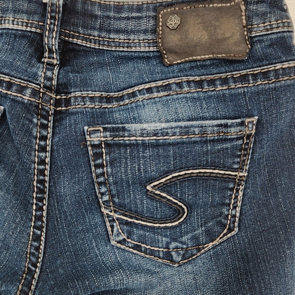 Silver Jeans W27 Blue Aiko Kick Flare Denim Pants Western Cowgirl Y2K Boho Retro